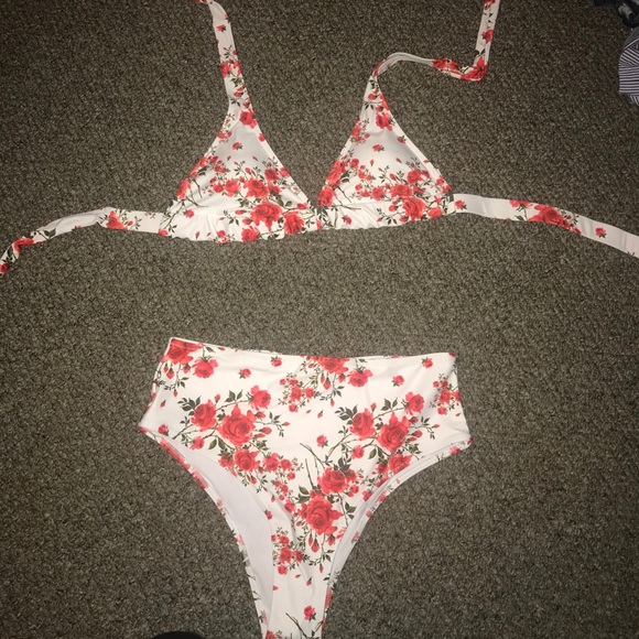 Other - High rise, cheeky floral string bikini